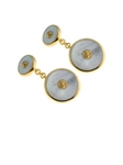 Gold Cufflinks with Double Mother-of-pearl Buttons