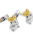 Gold Cufflinks with Double Mother-of-pearl Buttons
