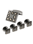 Gold Cufflinks with Double Mother-of-pearl Buttons
