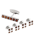 Gold Cufflinks with Double Mother-of-pearl Buttons