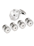 Gold Cufflinks with Double Mother-of-pearl Buttons