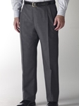 Wool/Cashmere Taupe Pleated Trouser