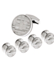Gold Cufflinks with Double Mother-of-pearl Buttons