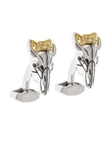 Gold Cufflinks with Double Mother-of-pearl Buttons