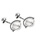 Gold Cufflinks with Double Mother-of-pearl Buttons