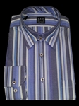 Brown & White Button Down Collar Shirt