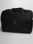 Black Double Zip Brief in Tumbled Leather