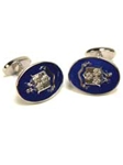 'Peace Sign` Silver Cufflinks and Studs Formal Suite