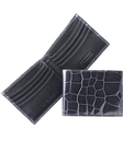Black Alligator Double Billfold Wallet
