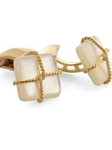 Gold Cufflinks with Double Mother-of-pearl Buttons