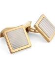Gold Cufflinks with Double Mother-of-pearl Buttons