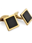Gold Cufflinks with Double Mother-of-pearl Buttons