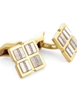 Gold Cufflinks with Double Mother-of-pearl Buttons