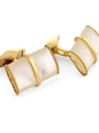 Gold Cufflinks with Double Mother-of-pearl Buttons