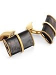 Gold Cufflinks with Double Mother-of-pearl Buttons