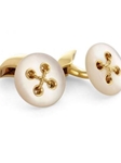Gold Cufflinks with Double Mother-of-pearl Buttons