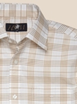 Brown Flannel Plaid Sport Shirt