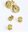 `Moon and Sun` Gold Cufflinks and Studs Formal Suite