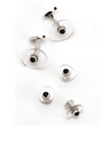 `Oval Crystal` .925 Sterling Silver Cufflinks and Studs Formal Suite