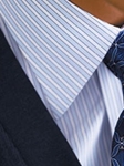 Blue Poplin Stripe Dress Shirt