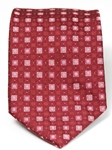 Red Geometric Silk Tie