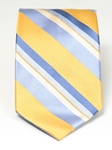 Yellow and Blue Broad Stripe Silk Tie
