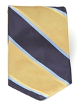 Navy and Gold Broad Stripe Silk Tie