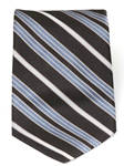 Black and Sky Stripe Silk Tie