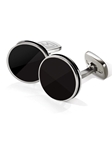 Black Enamel Bordered Round Cufflink | M-Clip New Cufflinks Collection 2016 | Sams Tailoring