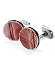 Cognac Alligator Bordered Round Cufflink | M-Clip New Cufflinks Collection 2016 | Sams Tailoring