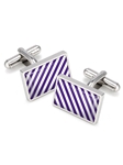 Purple & White Team Stripes Inlay Cufflink | M-Clip   Cufflinks Collection 2016 | Sams Tailoring