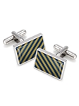 Dark Blue & Gold Team Stripes Inlay Cufflink  | M-Clip New Cufflinks Collection 2016 | Sams Tailoring