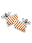 Dark Orange & White Team Stripes Inlay Cufflink   | M-Clip Cufflink Collection 2016 | Sams Tailoring