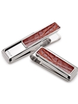 Monterey Rhodium Cognac Alligator Money Clip | M-Clip New Money Clip | Sams Tailoring