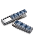 Gray & Dark Blue Inlay Money Clip  | M-Clip New Money Clip | Sams Tailoring