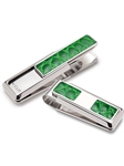 2 Pocket Dark Green Alligator Money Clip  | M-Clip New Money Clip | Sams Tailoring