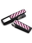 Pink, Black, & White Rep Tie Money Clip  | M-Clip New Money Clip | Sams Tailoring