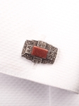 Red Marcasite/Stone Cufflink | Robert Talbott Spring 2017 Collection | Sam's Tailoring