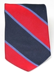 Red and Navy Broad Stripe Silk Tie