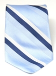 Sky Broad Stripe Silk Tie