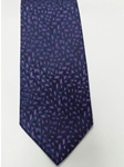 Navy With Violet Geometric Design Silk Tie | Jane Barnes Silk Ties | Sam's Tailoring Fine Men's Clothing