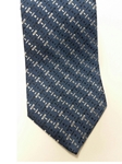 Navy With White & Black Geometric Silk Tie | Jane Barnes Silk Ties | Sam's Tailoring Fine Men's Clothing