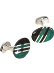 'Peace Sign` Silver Cufflinks and Studs Formal Suite