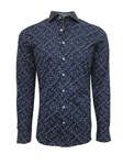 Midnight Puzzle Print Boston Long Sleeve Shirt | Georg Roth Shirts | Sams Tailoring Fine Mens Clothing