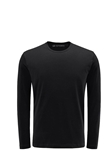 Black Pima Cotton Crew Neck Long Sleeve T shirt | Georg Roth t Shirts | Sams Tailoring Fine Mens Clothing