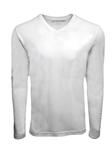 White Pima Cotton V-Neck Long Sleeve Mens t Shirt | Georg Roth t Shirts | Sams Tailoring Fine Mens Clothing