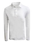 White Luxe Pima Long Sleeve Men's Polo | Georg Roth Men Polos | Sam's Tailoring Fine Men Clothing