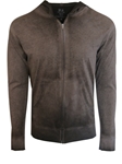 Coffee Brushed Cotton Full Zip Hoodie | Georg Roth Sweaters & Hoodies | Sam's Tailoring Fine Men Clothing