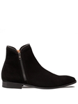 Black Moretti Suede Men's Dress Zip Ankle Boot | Mezlan Boots Collection | Sam's Tailoring Fine Men's Clothing