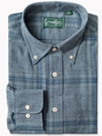 Blue Shadow Plaid Long Sleeve Men's Shirt | Gitman Shirts Collection | Sam's Tailoring Fine Men Clothing